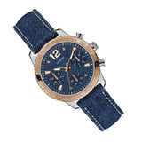 Guess Marina Chronograph Blue Dial Blue Denim Strap Watch For Women - W1057L1