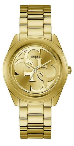 Guess G-Twist Gold Dial Gold Steel Strap Watch for Women - W1082L2