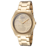 Guess G-Twist Gold Dial Gold Steel Strap Watch for Women - W1082L2