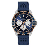 Guess Odyssey Multifunction Blue Dial Blue Rubber Strap Watch For Men - W1108G4