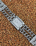 Guess Mod Heavy Metal Silver Dial Silver Steel Strap Watch For Women - W1117L1