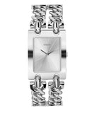 Guess Mod Heavy Metal Silver Dial Silver Steel Strap Watch For Women - W1117L1