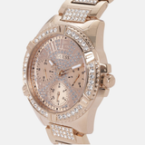 Guess Frontier Diamonds Rose Gold Dial Rose Gold Steel Strap Watch For Women - W1156L3