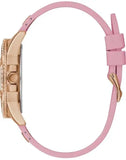 Guess Frontier Diamonds Rose Gold Dial Pink Rubber Strap Watch For Women - W1160L5