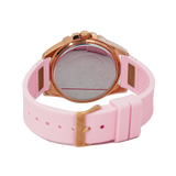 Guess Frontier Diamonds Rose Gold Dial Pink Rubber Strap Watch For Women - W1160L5