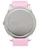 Guess Crush Crystals Silver Dial Pink Rubber Strap Watch for Women - W1223L1