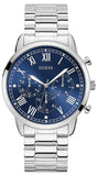 Guess Hendrix Chronograph Blue Dial Silver Steel Strap Watch for Men - W1309G1