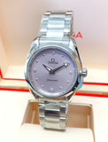 Omega Seamaster Aqua Terra Quartz Purple Dial Silver Steel Strap Watch for Women - 220.10.28.60.60.001