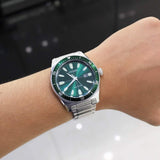 Citizen Eco Drive Vintage Green Dial Silver Steel Strap Watch For Men - AW1598-70X