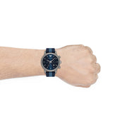 Emporio Armani Luigi Chronograph Quartz Blue Dial Blue Nylon Strap Watch For Men - AR1949