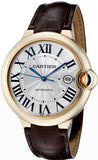 Cartier Ballon Blue de Cartier Silver Dial Brown Leather Strap Watch for Men - W6900551