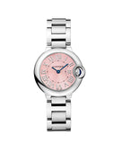 Cartier Ballon Bleu de Cartier Pink Dial Silver Steel Strap Watch for Women - W6920038