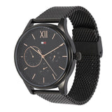 Tommy Hilfiger Damon Quartz Black Dial Black Mesh Bracelet Watch for Men - 1791420