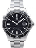 Tag Heuer Aquaracer Caliber 5 Automatic Black Dial Silver Steel Strap Watch for Men - WAK2110.BA0830