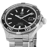 Tag Heuer Aquaracer Caliber 5 Automatic Black Dial Silver Steel Strap Watch for Men - WAK2110.BA0830