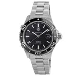 Tag Heuer Aquaracer Caliber 5 Automatic Black Dial Silver Steel Strap Watch for Men - WAK2110.BA0830