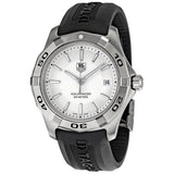 Tag Heuer Aquaracer Caliber 5 White Dial Black Rubber Strap Watch for Men - WAY2111.FT8021