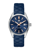Jam Tangan Tag Heuer Carrera Quartz dengan Dial Biru dan Tali Kulit Anak Sapi Biru untuk Wanita - WAR1112.FC6391