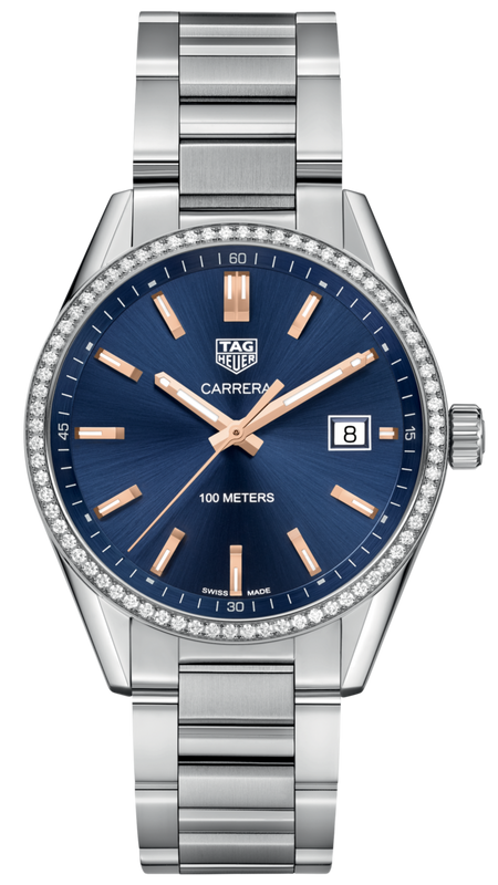 Tag Heuer Carrera Quartz Diamonds Blue Dial Silver Steel Strap Watch for Women - WAR1114.BA0601