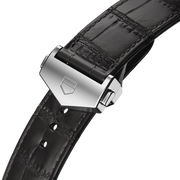 Tag Heuer Carrera Calibre 5 Automatic Black Dial Black Leather Strap Watch for Men - WAR201C.FC6266