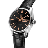 Jam Tangan Pria Tag Heuer Carrera Calibre 5 Automatic Black Dial Black Leather Strap - WAR201C.FC6266