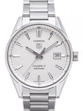 Tag Heuer Carrera Automatic Caliber 5 White Dial Silver Steel Strap Watch for Men - WAR211B.BA0782