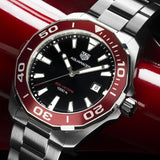 Jam Tangan Pria Tag Heuer Aquaracer Dial Hitam dengan Tali Baja Perak - WAY101B.BA0746