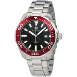 Jam Tangan Pria Tag Heuer Aquaracer Dial Hitam dengan Tali Baja Perak - WAY101B.BA0746