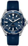 Tag Heuer Aquaracer Quartz Blue Dial Blue Rubber Strap Watch for Men - WAY101C.FT6153