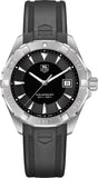 Tag Heuer Aquaracer Caliber 5 Automatic Black Dial Black Rubber Strap Watch for Men - WAY2113.FT8021