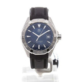 Tag Heuer Aquaracer Quartz Blue Dial Black Rubber Strap Watch for Men - WAY1112.FT8021