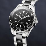Jam Tangan Pria Tag Heuer Aquaracer Quartz Black Dial Two Tone Steel Strap - WAY131A.BA0913