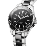 Jam Tangan Pria Tag Heuer Aquaracer Quartz Black Dial Two Tone Steel Strap - WAY131A.BA0913