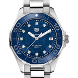 Tag Heuer Aquaracer Diamonds Blue Dial Silver Steel Strap Watch for Women - WAY131L.BA0748