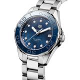 Tag Heuer Aquaracer Diamonds Blue Dial Silver Steel Strap Watch for Women - WAY131L.BA0748