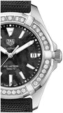 Jam Tangan Tag Heuer Aquaracer Diamonds Mother of Pearl Black Dial Black Nylon Strap untuk Wanita - WAY131P.FT6092