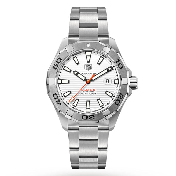Tag Heuer Aquaracer Calibre 5 Automatic White Dial Silver Steel Strap