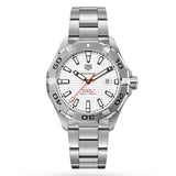 Tag Heuer Aquaracer Calibre 5 Jam Tangan Tali Baja Perak Dial Putih Otomatis untuk Pria - WAY2013.BA0927
