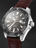 Tag Heuer Aquaracer Caliber 5 Black Dial Brown Leather Strap Watch for Men - WAY201M.FC6474