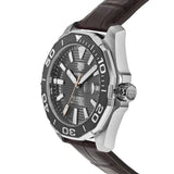 Tag Heuer Aquaracer Caliber 5 Black Dial Brown Leather Strap Watch for Men - WAY201M.FC6474