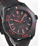 Tag Heuer Aquaracer Caliber 5 Black Dial Black Nylon Strap Watch for Men - WAY208A.FC6381