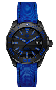 Tag Heuer Aquaracer Calibre 5 Automatic Titanium Black Dial Blue Nylon Strap Watch for Gents - WAY208B.FC6382