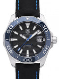 Tag Heuer Aquaracer Calibre 5 Jam Tangan Tali Nilon Hitam Dial Hitam Otomatis untuk Pria - WAY211B.FC6363