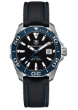 Tag Heuer Aquaracer Calibre 5 Jam Tangan Tali Nilon Hitam Dial Hitam Otomatis untuk Pria - WAY211B.FC6363