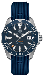 Tag Heuer Aquaracer Calibre 5 Blue Dial Blue Silicone Strap Watch for Men -  WAY211C.FT6155
