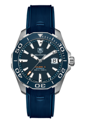 Tag Heuer Aquaracer Calibre 5 Blue Dial Blue Silicone Strap Watch for Men -  WAY211C.FT6155