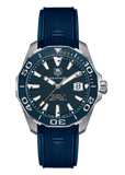 Tag Heuer Aquaracer Calibre 5 Blue Dial Blue Silicone Strap Watch for Men - WAY211C.FT6155