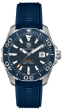 Tag Heuer Aquaracer Calibre 5 Blue Dial Blue Silicone Strap Watch for Men - WAY211C.FT6155