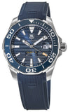 Tag Heuer Aquaracer Calibre 5 Blue Dial Blue Silicone Strap Watch for Men - WAY211C.FT6155