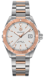 泰格豪雅 Aquaracer Calibre 5 自动白色表盘双色钢表带男士腕表 - WAY2150.BD0911